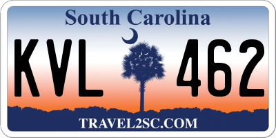 SC license plate KVL462