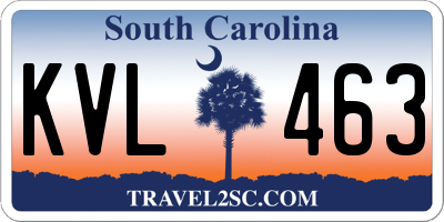 SC license plate KVL463