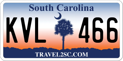 SC license plate KVL466
