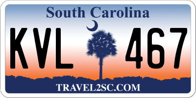 SC license plate KVL467