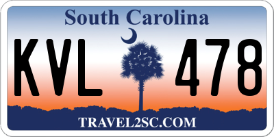 SC license plate KVL478