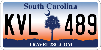 SC license plate KVL489