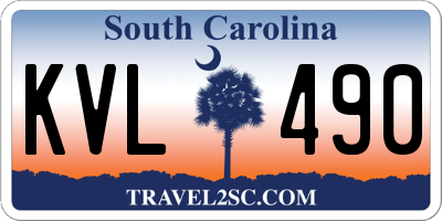 SC license plate KVL490