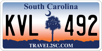 SC license plate KVL492