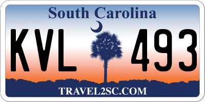 SC license plate KVL493