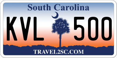 SC license plate KVL500