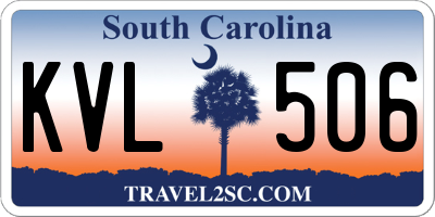 SC license plate KVL506