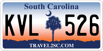 SC license plate KVL526