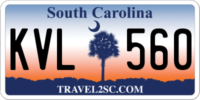 SC license plate KVL560