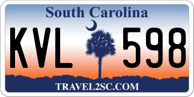 SC license plate KVL598
