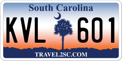 SC license plate KVL601