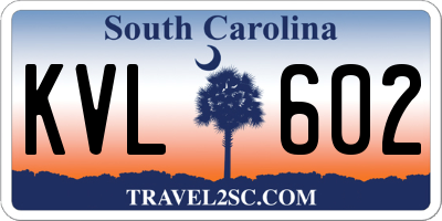 SC license plate KVL602