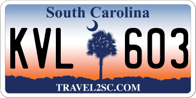 SC license plate KVL603