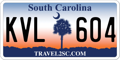 SC license plate KVL604