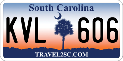 SC license plate KVL606