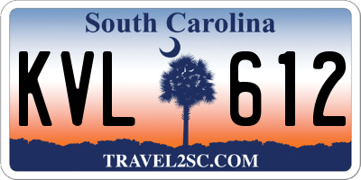 SC license plate KVL612