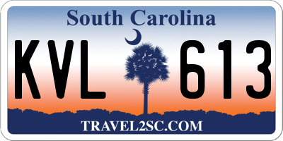SC license plate KVL613