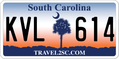 SC license plate KVL614