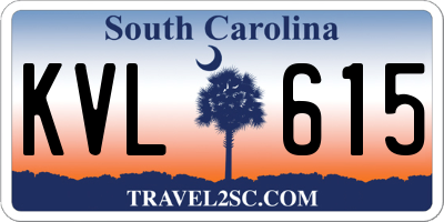 SC license plate KVL615