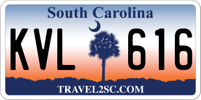 SC license plate KVL616