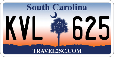 SC license plate KVL625