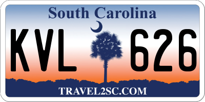 SC license plate KVL626