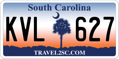 SC license plate KVL627