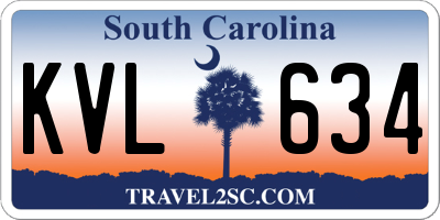 SC license plate KVL634