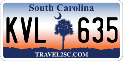 SC license plate KVL635