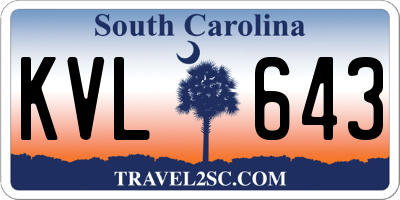 SC license plate KVL643