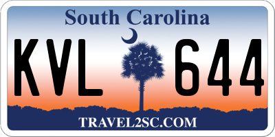 SC license plate KVL644