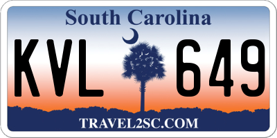 SC license plate KVL649