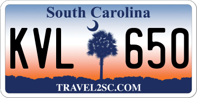 SC license plate KVL650