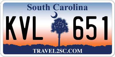 SC license plate KVL651