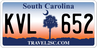 SC license plate KVL652