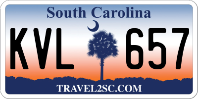 SC license plate KVL657
