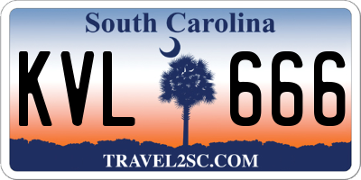 SC license plate KVL666