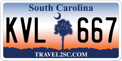 SC license plate KVL667