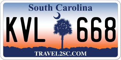SC license plate KVL668