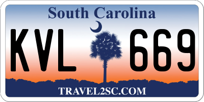 SC license plate KVL669