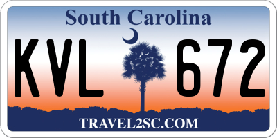 SC license plate KVL672