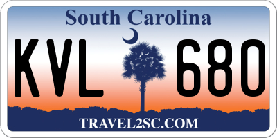 SC license plate KVL680