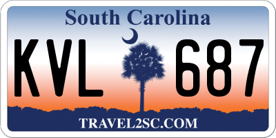 SC license plate KVL687