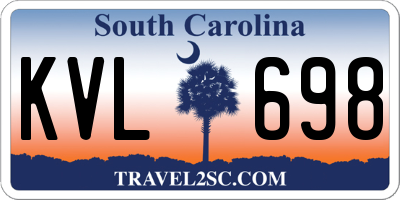 SC license plate KVL698