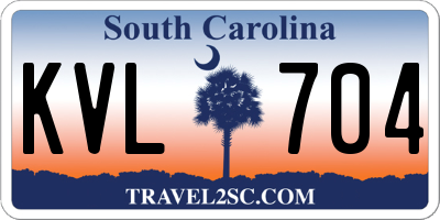 SC license plate KVL704