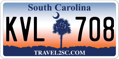 SC license plate KVL708