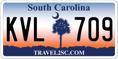 SC license plate KVL709