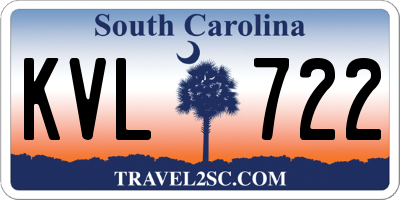SC license plate KVL722