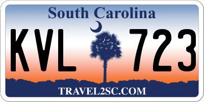 SC license plate KVL723