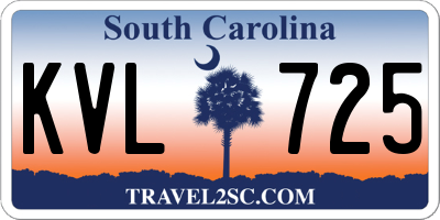 SC license plate KVL725